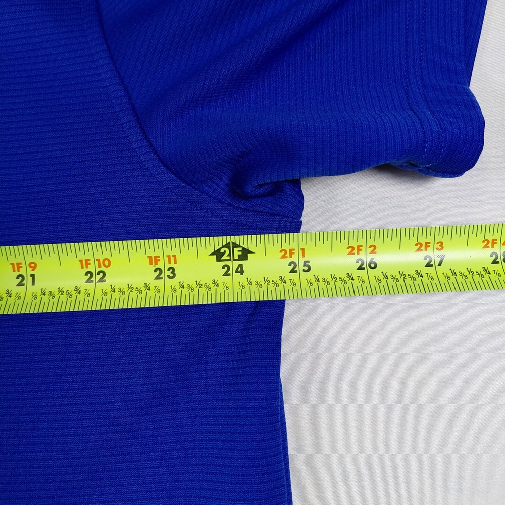 Under Armour Mens XXL Blue Textured Performance Polo Shirt Loose Short Sleeve - Picture 10 of 11